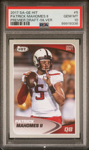 Load image into Gallery viewer, 2017 Sa-Ge Hit Premier Draft #5 Patrick Mahomes Ii Premier Draft-Silver PSA 10
