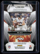 Load image into Gallery viewer, 2024 Panini Obsidian #ERM-BNX Bo Nix Rookie Eruption Materials Green #/5
