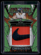 Load image into Gallery viewer, 2024 Panini Obsidian #ERM-BNX Bo Nix Rookie Eruption Materials Green #/5
