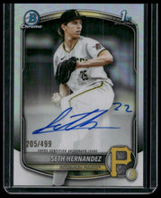 Load image into Gallery viewer, 2025 Bowman Draft Seth Hernandez Chrome Prospect Autographs Refractor #/499

