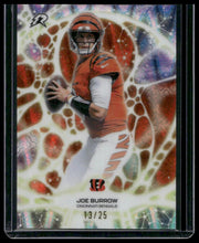 Load image into Gallery viewer, 2025 Topps Resurgence Joe Burrow Protonyx Orange Power Surge Refractor #/25
