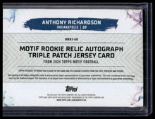 Load image into Gallery viewer, 2023 Topps Motif Anthony Richardson Motif Relic Autograph Triple #/99
