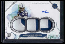 Load image into Gallery viewer, 2023 Topps Motif Anthony Richardson Motif Relic Autograph Triple #/99

