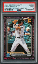Load image into Gallery viewer, 2024 Bowman Draft #BDC22 Konnor Griffin Chrome-Fuchsia Lunar Ref PSA 9
