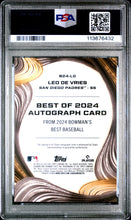 Load image into Gallery viewer, 2024 Bowman's Best Leo De Vries Best Of 2024 Auto-Green Ref PSA 10
