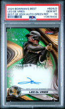 Load image into Gallery viewer, 2024 Bowman's Best Leo De Vries Best Of 2024 Auto-Green Ref PSA 10
