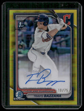 Load image into Gallery viewer, 2024 Bowman Draft Travis Bazzana Chrome Prospect Autos Yellow Refractor #/75
