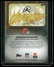 Load image into Gallery viewer, 2025 Topps Resurgence Shedeur Sanders Voltaic Magenta Surge Refractor #/299
