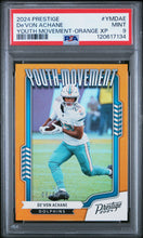 Load image into Gallery viewer, 2024 Panini Prestige Youth Movement De'Von Achane Youth Movement-Orange Xp PSA 9
