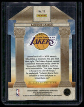 Load image into Gallery viewer, 2023-24 Panini Crown Royale #13 LeBron James Pillars of the Game Blue #/75
