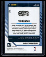 Load image into Gallery viewer, 2024-25 Donruss Optic #248 Tim Duncan Green #/5

