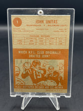 Load image into Gallery viewer, 1963 Topps #1 John Unitas
