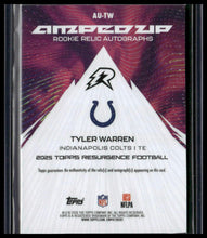 Load image into Gallery viewer, 2025 Topps Resurgence #AU-TW Tyler Warren Amped Up Rookie Relic Autographs
