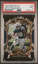 Load image into Gallery viewer, 2020 Panini Select #53 Jonathan Taylor Die-Cut Zebra Prizm PSA 9
