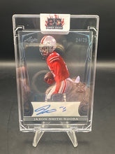 Load image into Gallery viewer, 2023 Leaf Trinity #CA-JSN Jaxon Smith-Njigba Clear Platinum Spectrum #/25
