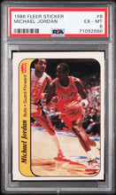 Load image into Gallery viewer, 1986 Fleer Sticker #8 Michael Jordan PSA 6

