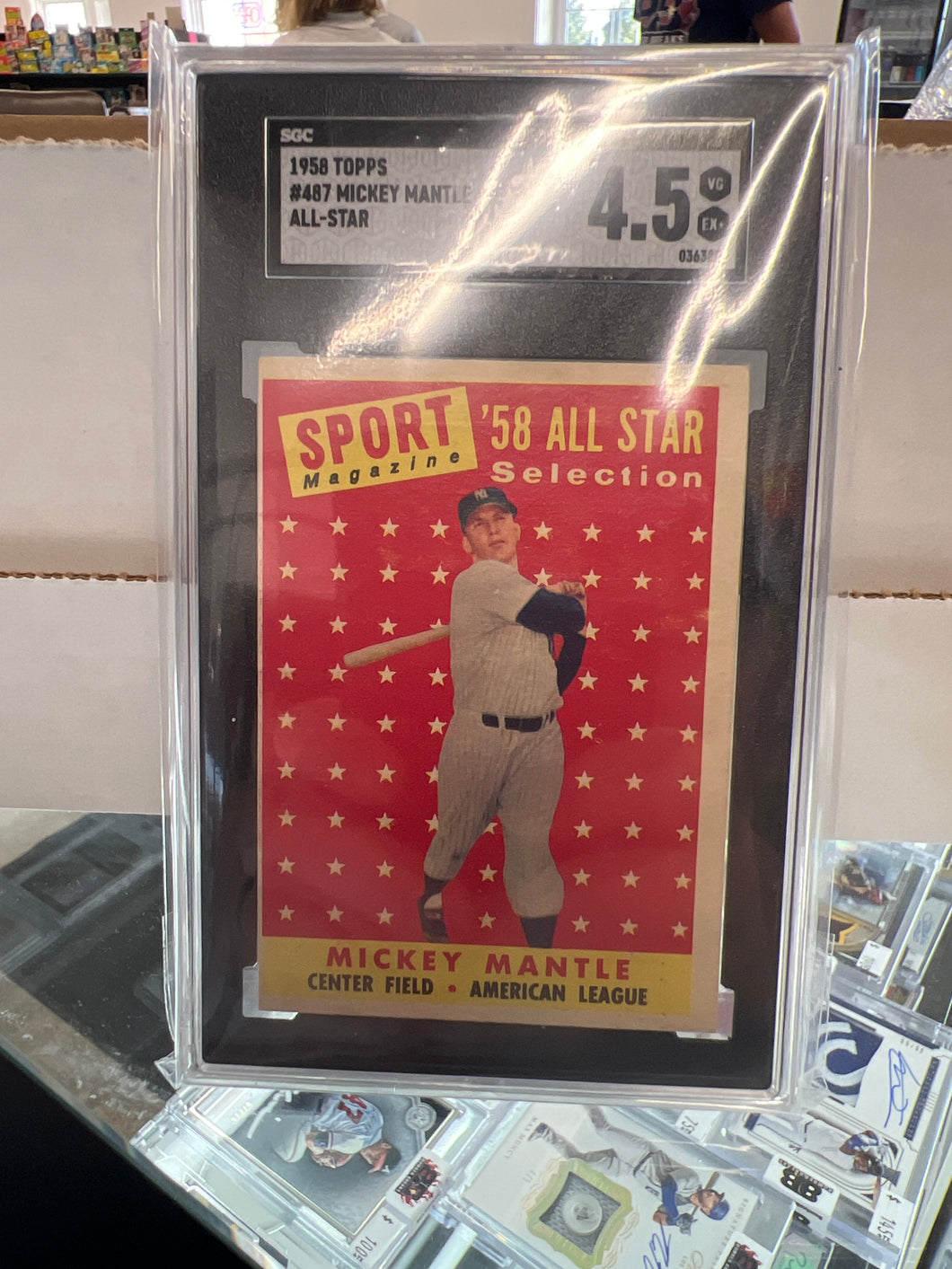1958 Topps All-Star #487 Mickey Mantle New York Yankees HOF SGC 4.5