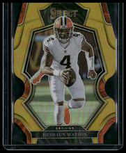 Load image into Gallery viewer, 2022 Panini Select #123 Deshaun Watson Gold Prizm Die Cut #/10
