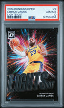 Load image into Gallery viewer, 2024 Panini Donruss Optic Lights Out #9 Lebron James PSA 10
