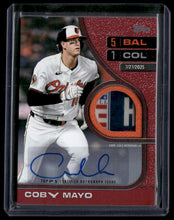 Load image into Gallery viewer, 2026 Topps #RTB-CM Coby Mayo Rounding the Bases Relic Autographs Red #/5
