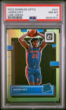 Load image into Gallery viewer, 2022 Panini Donruss Optic #241 Jaden Ivey Lime Green PSA 8
