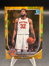 Load image into Gallery viewer, 2025-26 Bowman Sapphire Edition #BCV-64 Karl-Anthony Towns Gold Sapphire #/50
