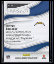 Load image into Gallery viewer, 2023 Panini Immaculate Collection #98 Justin Herbert Red #/25
