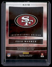 Load image into Gallery viewer, 2025 Panini Origins #IO-FWR Fred Warner International Origins #/199
