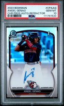 Load image into Gallery viewer, 2023 Bowman Chrome Prospect Autos Angel Genao Chr Pros Auto-Refractor PSA 10
