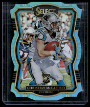 Load image into Gallery viewer, 2017 Panini Select #155 Christian McCaffrey Light Blue Prizm Die Cut #/99
