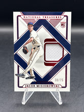 Load image into Gallery viewer, 2025 Panini National Treasures Jacob Misiorowski Treasured Threads Red #/75
