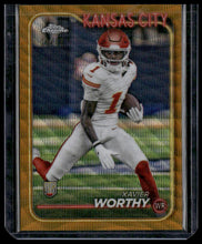 Load image into Gallery viewer, 2024 Topps Chrome #208 Xavier Worthy Gold Wave Refractor #/50
