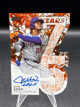 Load image into Gallery viewer, 2026 Topps Juan Soto 75 Years Of Topps Die-Cut Autos Orange Foil #/25
