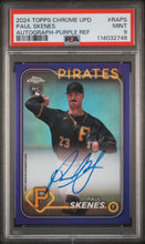 Load image into Gallery viewer, 2024 Topps Chrome Update Chrome Paul Skenes Auto Purple Ref #/250 PSA 9
