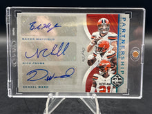Load image into Gallery viewer, 2018 Panini Limited Baker Mayfield / Ward / Chubb Trios Sapphire Spotlight #1/1
