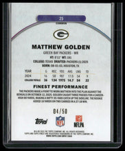 Load image into Gallery viewer, 2025 Finest #25 Matthew Golden Gold Geometric Refractor #/50
