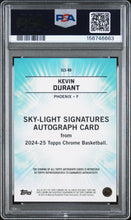 Load image into Gallery viewer, 2024 Topps Chrome Kevin Durant Sky-Light Sig-Red Geo PSA 10
