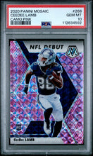 Load image into Gallery viewer, 2020 Panini Mosaic #268 Ceedee Lamb Camo Pink PSA 10
