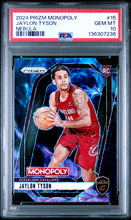 Load image into Gallery viewer, 2024 Panini Prizm Monopoly #15 Jaylon Tyson Nebula PSA 10
