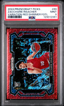 Load image into Gallery viewer, 2024 Panini Prizm Draft Picks Zaccharie Risacher Red Shimmer Fotl #/9 PSA 9
