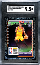 Load image into Gallery viewer, 2023-24 Hoops Haunted Hoops #108 Victor Wembanyama Holo Webs SGC 9.5
