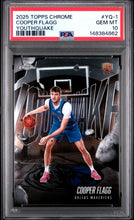 Load image into Gallery viewer, 2025 Topps Chrome Youthquake #YQ-1 Cooper Flagg PSA 10

