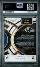 Load image into Gallery viewer, 2023 Panini Select #190 Lamar Jackson Dragon Scale Prizm PSA 9
