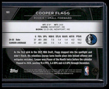 Load image into Gallery viewer, 2025-26 Topps Chrome Black #101 Cooper Flagg Blue Refractor #/150
