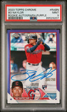 Load image into Gallery viewer, 2023 Topps Chrome Rookie Bo Naylor Rookie Autograph Purple Ref PSA 9
