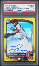 Load image into Gallery viewer, 2025 Bowman Chrome Prospect Autos Travis Bazzana Yellow Ref PSA 9
