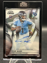 Load image into Gallery viewer, 2025 Topps Chrome Black #RAU-CW Cam Ward Rookie Refractor Autographs #/299
