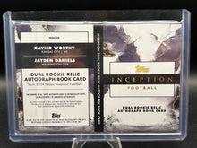Load image into Gallery viewer, 2024 Inception Jayden Daniels &amp; X. Worthy Dual Rookie Relic Auto Book Red #/20
