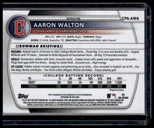 Load image into Gallery viewer, 2025 Bowman Draft Aaron Walton Chrome Prospect Autographs Refractor #/499
