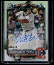 Load image into Gallery viewer, 2025 Bowman Draft Aaron Walton Chrome Prospect Autographs Refractor #/499
